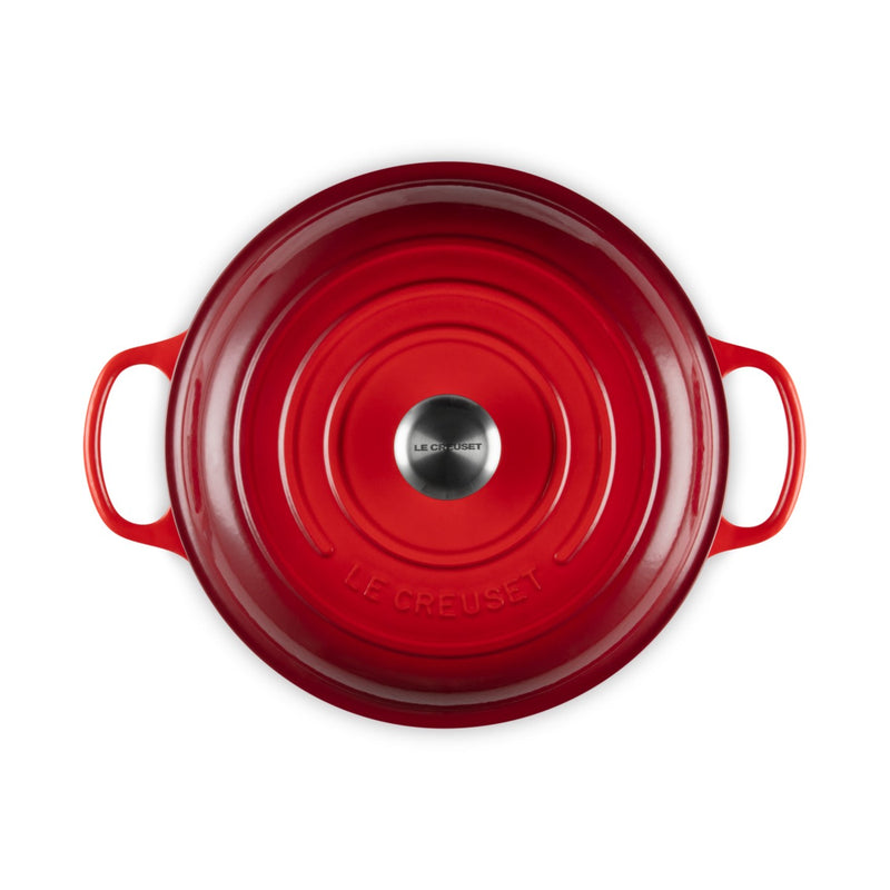 Le Creuset Pan Signature Ghisa Iron Gurmet Pot, Ø 30 cm, rosso ciliegia