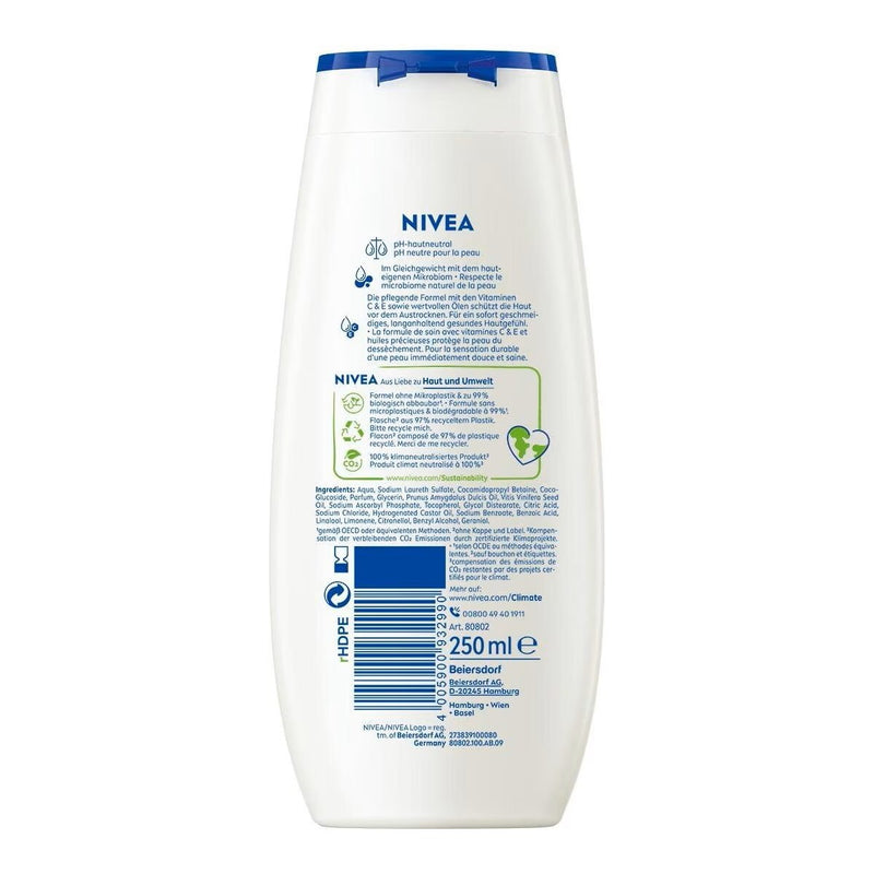 Nivea Duschmittel 5er Set Pflegedusche 3 in 1 Creme Soft Mandelöl 250ml