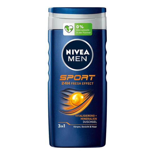 Nivea Shower Agent Men Gel Gel 3 in1 Sport 24h Effet frais 250 ml