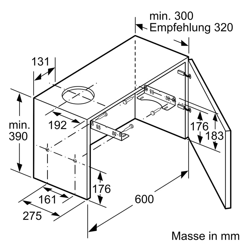 Bosch Extracteur Hood Flat Skating Hood DFM064A51C, 60 cm