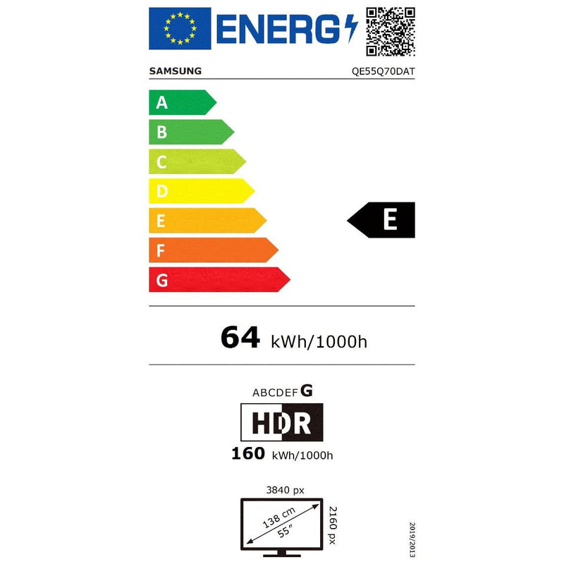 Samsung TV 55 pouces, 4K UHD, QE55Q70D (2024)