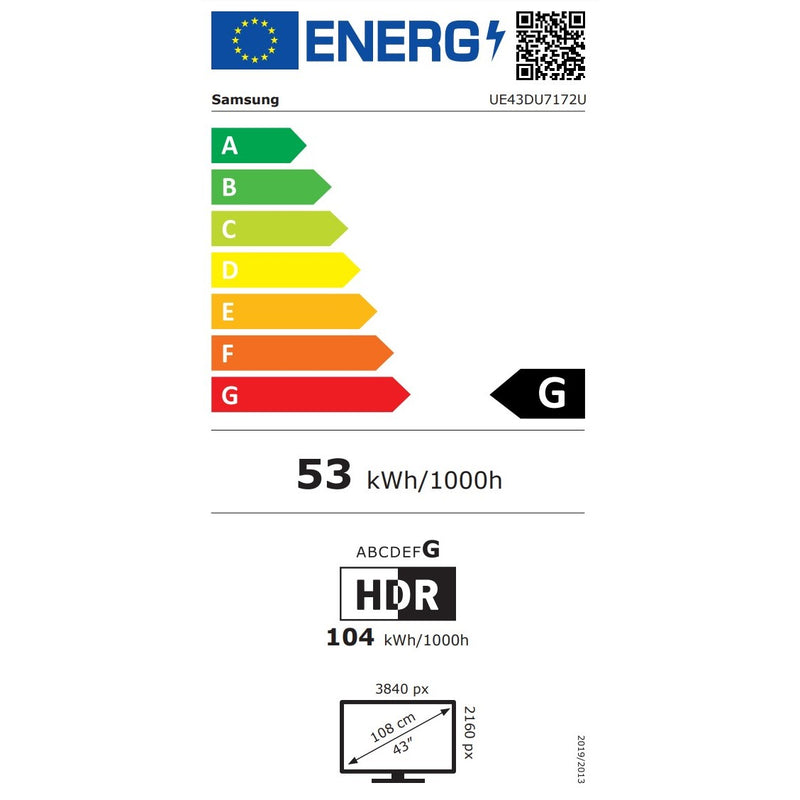 SAMSUNG TV 43 Zoll, 4K UHD, UE43DU7172U (2024)