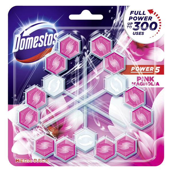 Domestos WC Stein Power 5 Pinke Magnolie 3x55g