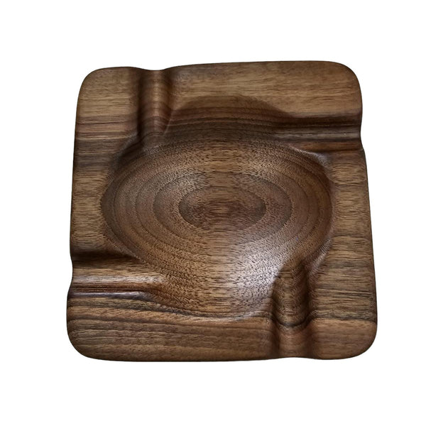 Capos Ashtray Walnut Wood, 17x17x4 cm