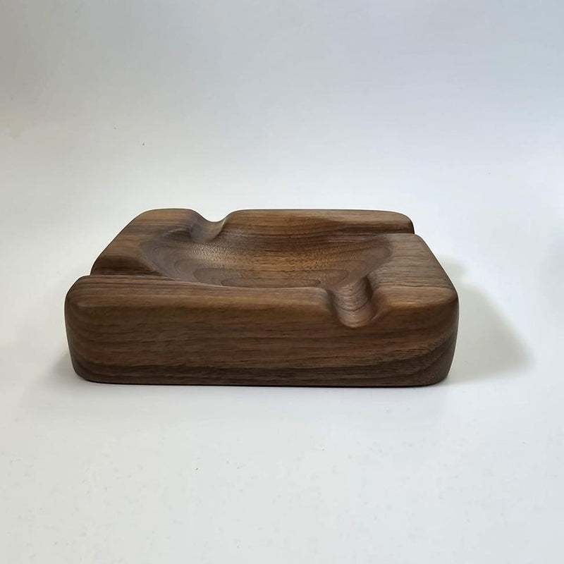 Capos ashtray walnut wood, 17x17x4 cm