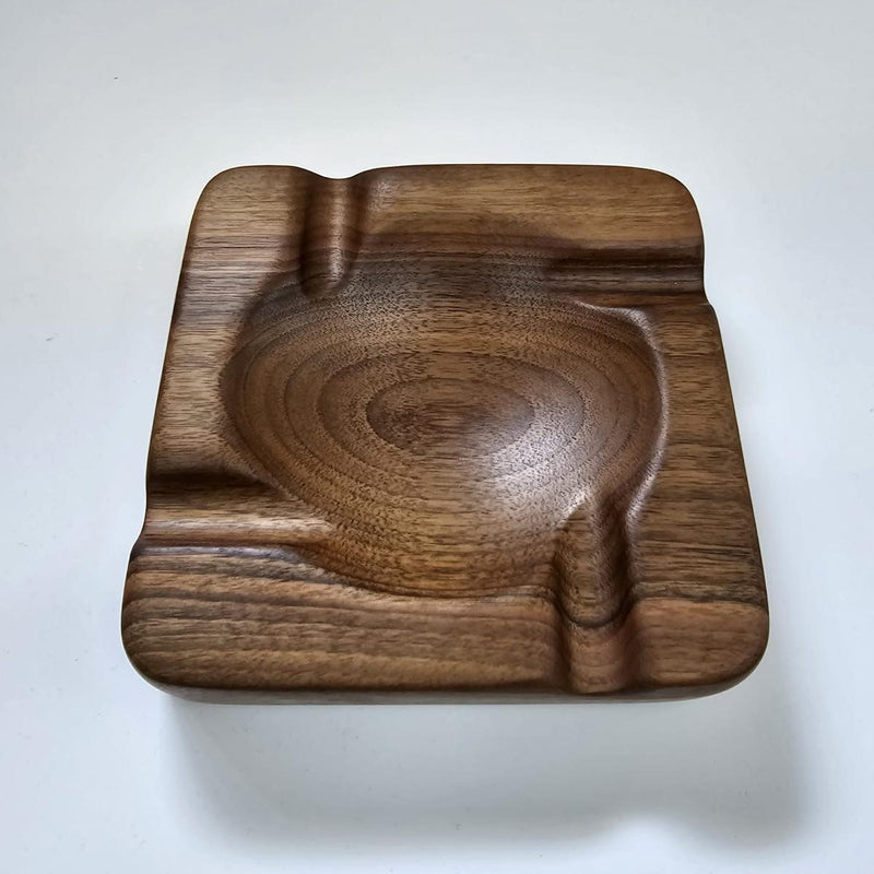 Capos Ashtray Walnut Wood, 17x17x4 cm