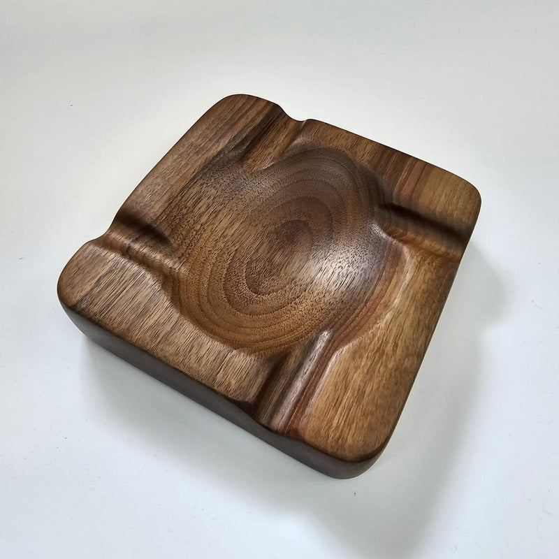 Capos ashtray walnut wood, 17x17x4 cm