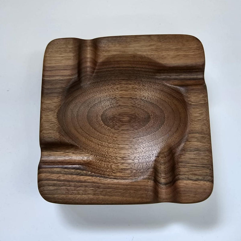 Capos Ashtray Walnut Wood, 17x17x4 cm