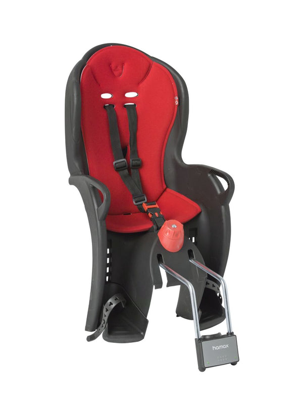 Siège de vélo pour enfants HAMAX dormant avec un tube de sattele Fixation noir / rouge