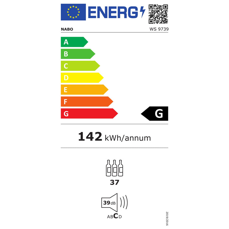 Nabo Wine Refrigerator WS 9739, 104 litres, 37 bouteilles