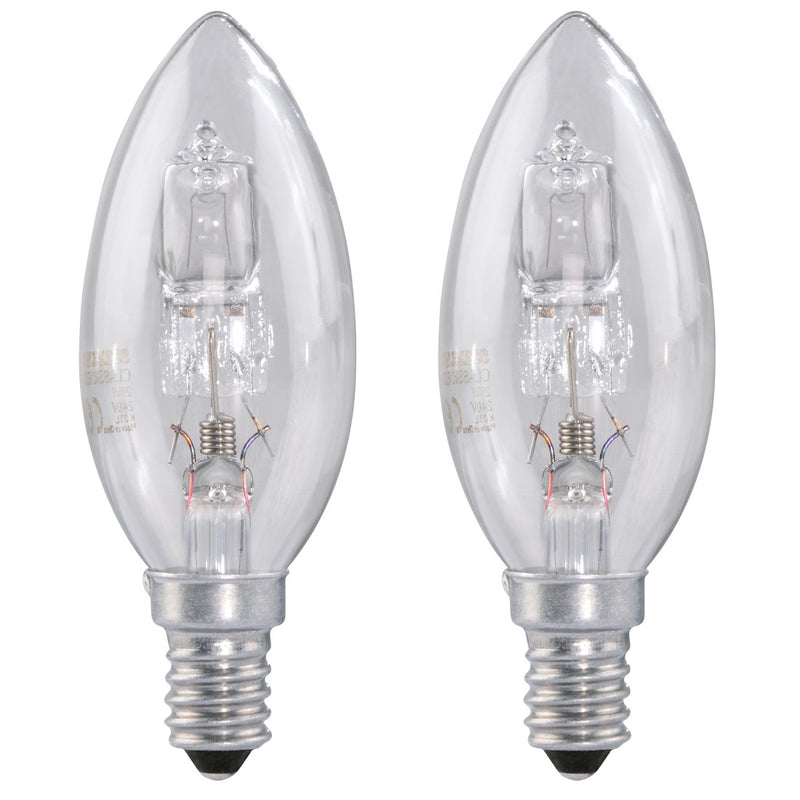 Xavax Kerzenlampe Halogen, E14, 30W, Warmweiss, 2 Stück