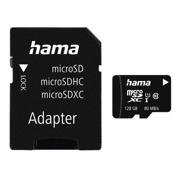 Hama microSDXC 128GB Class 10 UHS-I 80MB/s + Adapter/Mobile