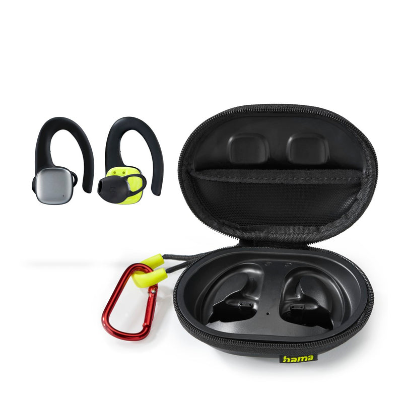 Hama Kopfhörer Bluetooth® "Spirit Athletics", True Wireless, Ohrbügel, Schw/Gelb