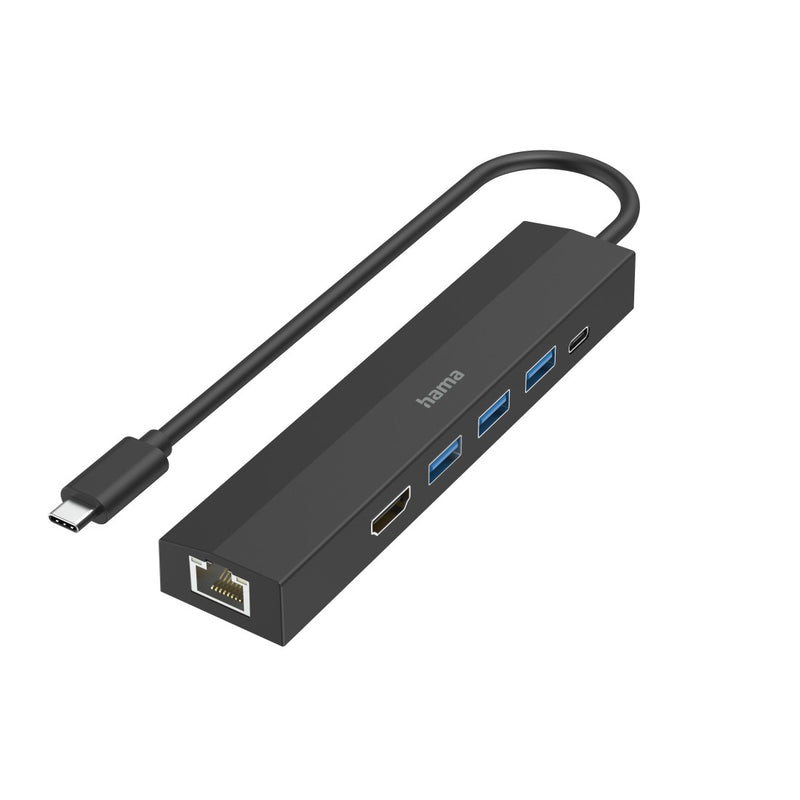 Multiport HAMA USB-C-HUB, 6 porte, 3x USB-A, USB-C, HDMI ™, LAN/Ethernet