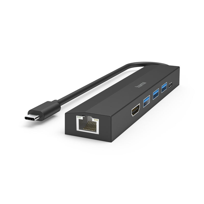 Multiport HAMA USB-C-HUB, 6 porte, 3x USB-A, USB-C, HDMI ™, LAN/Ethernet