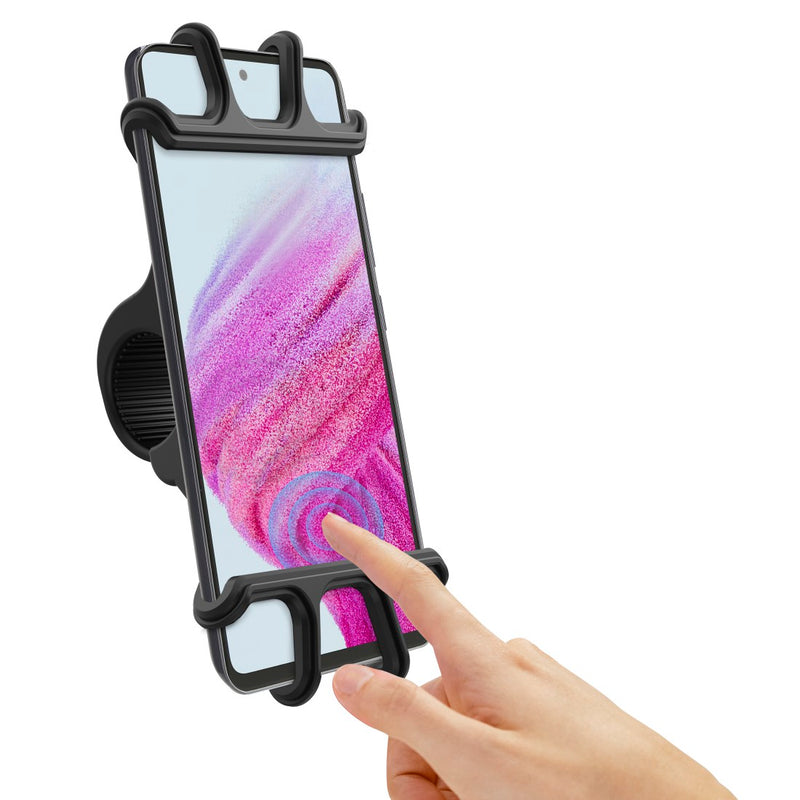 Hama bicycle cell phone holder "Flexible", Universal for the handlebar rod