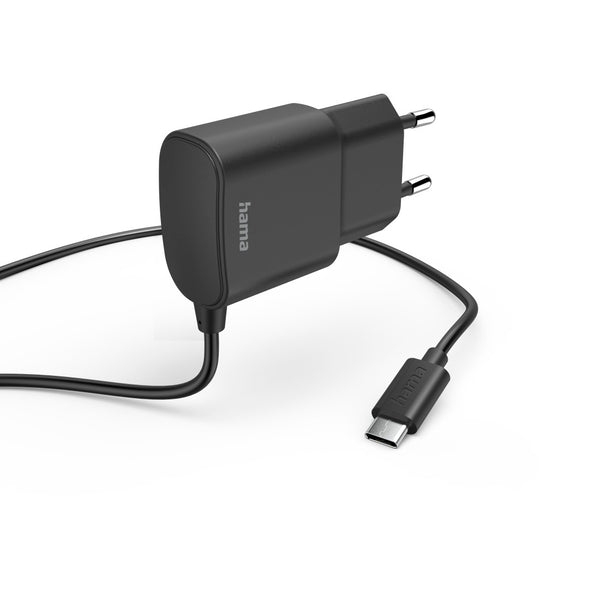 Hama Ladegerät mit USB-C-Anschluss, 12 W, 1 m, Schwarz