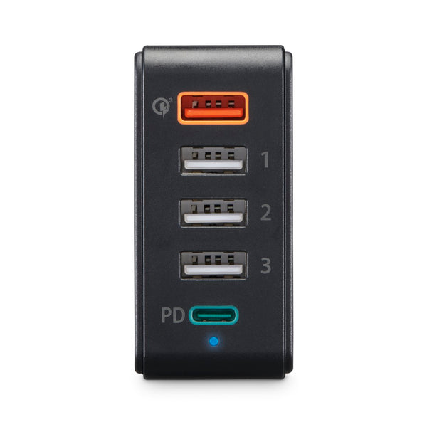 Hama Schnellladegerät 1x USB-C, 4x USB-A, PD, 51 W, mit Netzstecker, Schwarz