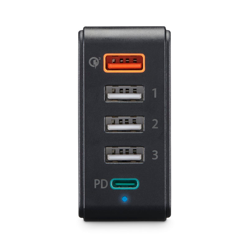 Hama Schnellladegerät 1x USB-C, 4x USB-A, PD, 51 W, mit Netzstecker, Schwarz