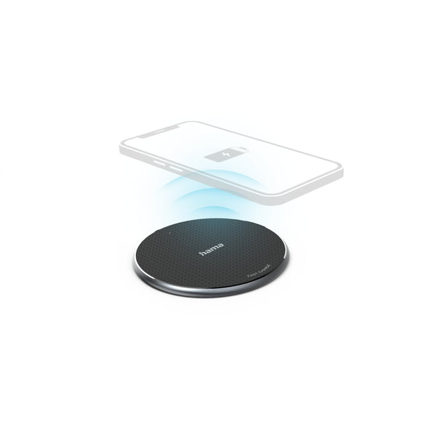 Hama Wireless Charger "QI-FC10", 10 W, kabelloses Smartphone-Ladepad, Schwarz