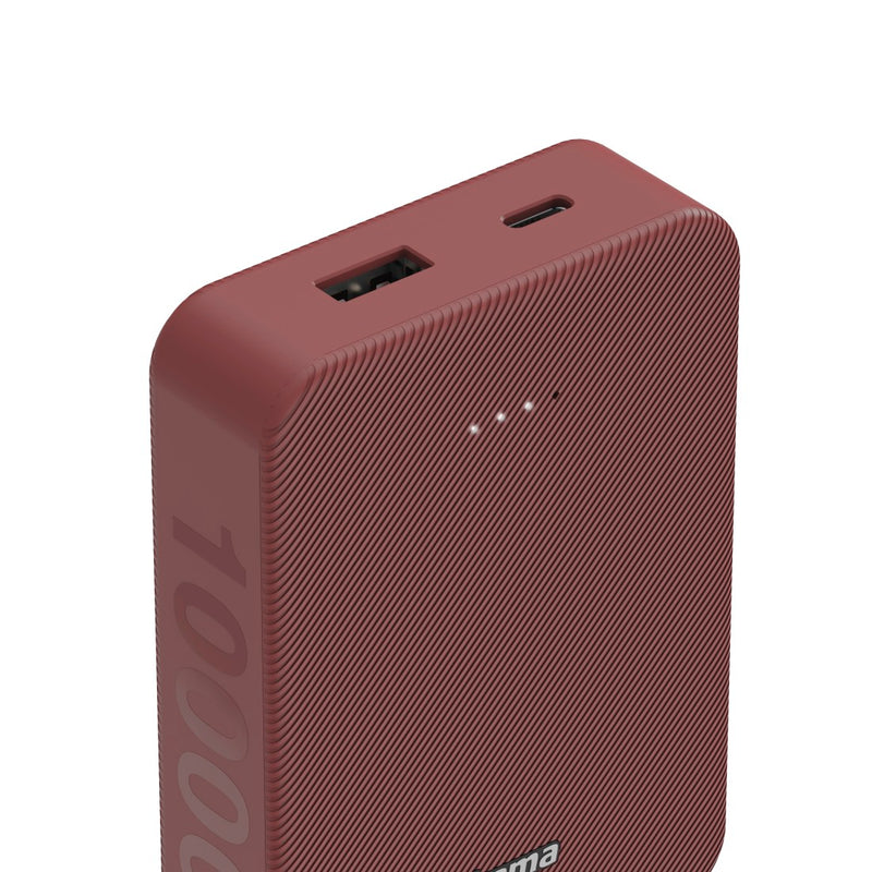 Hama Power Pack "Colour 10", 10000mAh, 2 Ausgänge: USB-C, USB-A, Rot