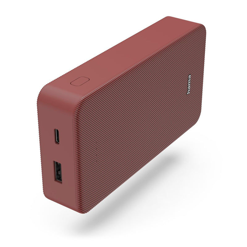 Hama Power Pack "Colour 20", 20000mAh, 2 Ausgänge: USB-C, USB-A, Rot