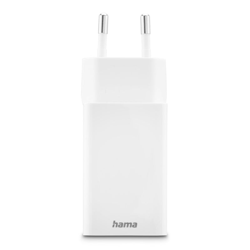 Hama Schnellladegerät 1x USB-C, 1x USB-A, Mini-Ladegerät, PD, 45 W, Weiss