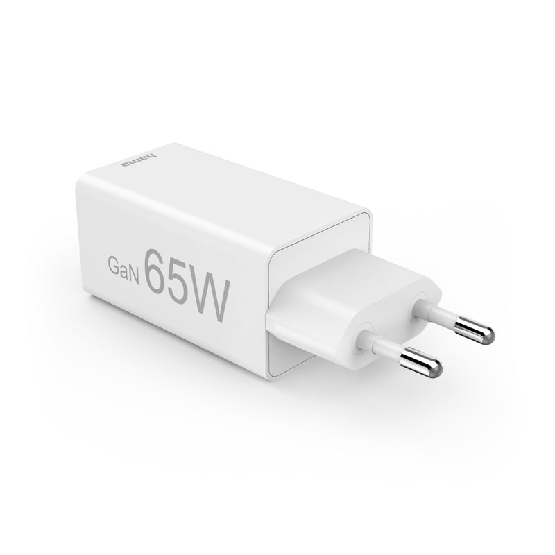 Hama Schnellladegerät 2x USB-C, 1x USB-A, Mini-Ladegerät, PD, 65 W, Weiss