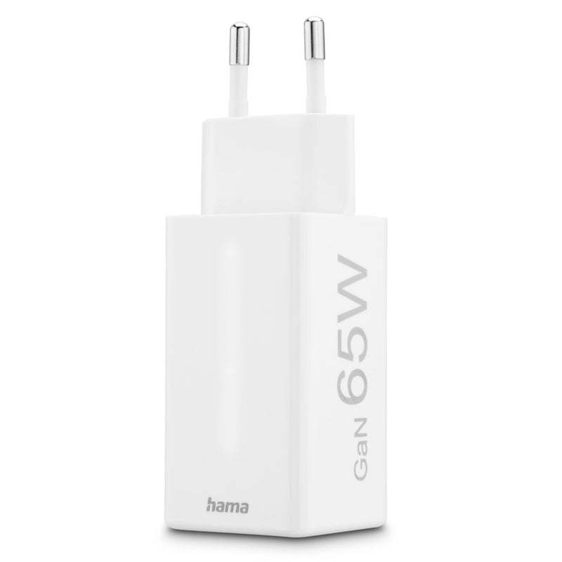 Hama Schnellladegerät 2x USB-C, 1x USB-A, Mini-Ladegerät, PD, 65 W, Weiss