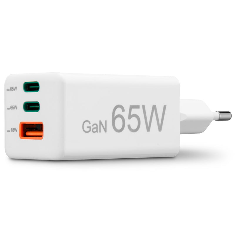 Hama Schnellladegerät 2x USB-C, 1x USB-A, Mini-Ladegerät, PD, 65 W, Weiss