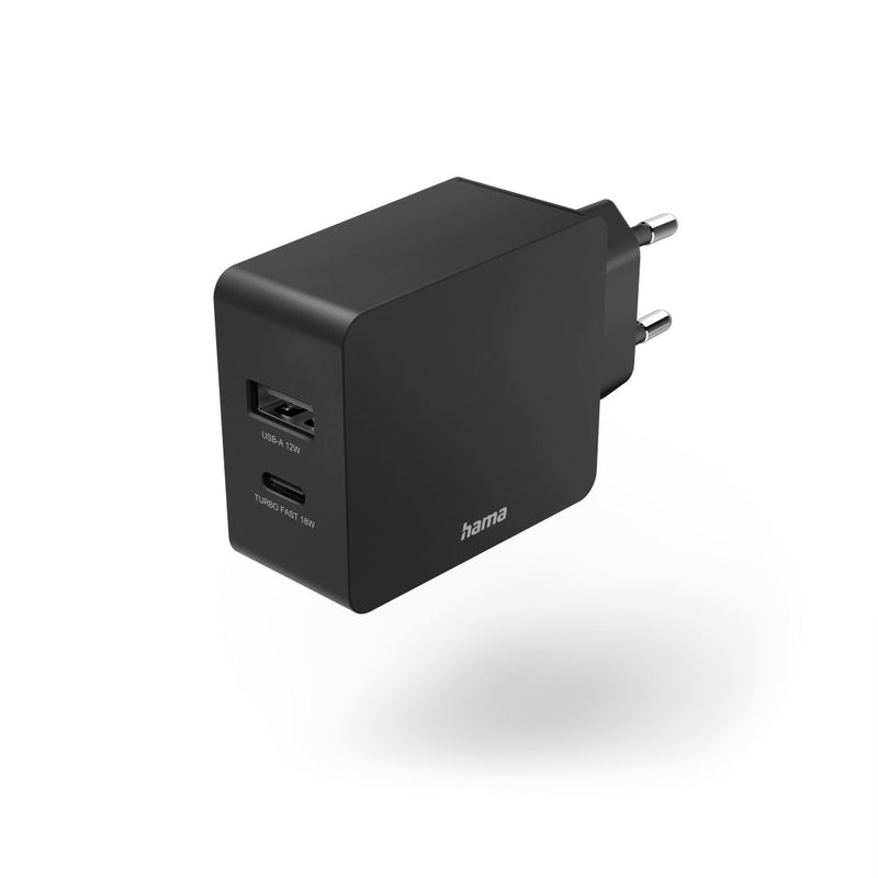 Hama Schnellladegerät 1x USB-C, 1x USB-A, PD, 30 W, 20 Stück im Display