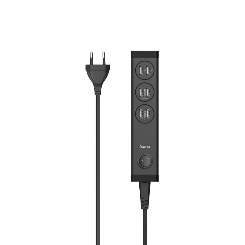 Hama Mehrfach-Ladegerät USB, 6 Ports USB-A für Tablets und Smartphones, 34W