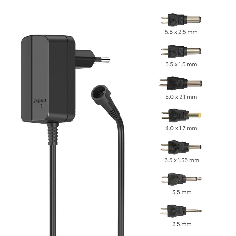 Hama Schaltnetzteil universal, einstellbar, 300mA, 3,6W, max. 12V, 7 Adapter