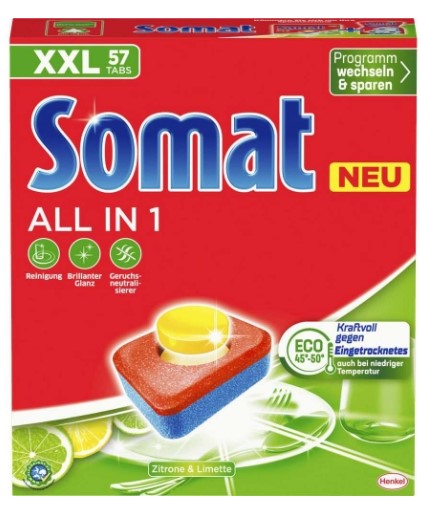 Somat Spülmaschinentabs Spülmaschinen Tabs All in1 Zitrone und Limette 57er XXL