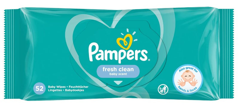 Pampers Wipes Wipes Wipes humides pour les bébés 52 pièces Fresh Clean