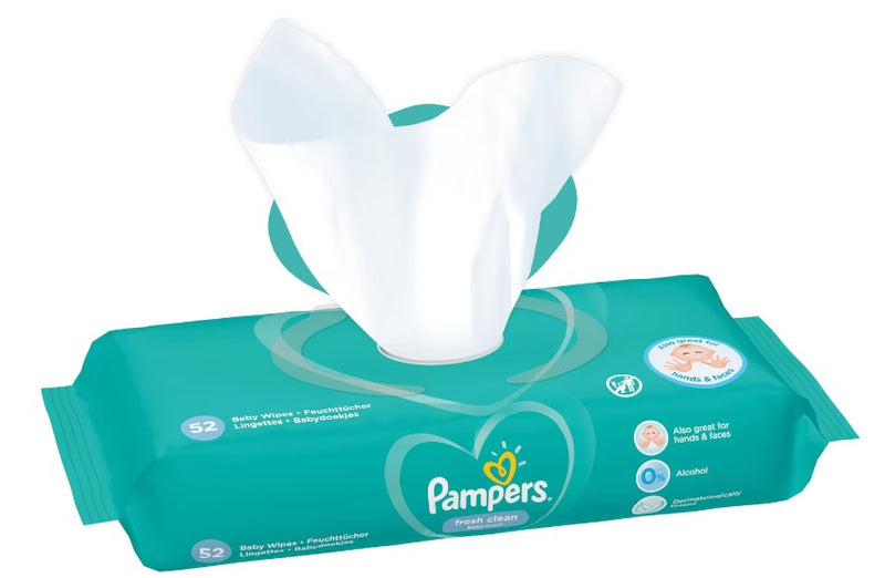 Pampers Wipes Wipes Wipes humides pour les bébés 52 pièces Fresh Clean