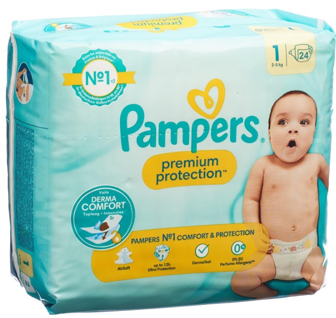 Pampers Windel Premium Protection Windeln 24Stück Size 1 (2-5kg)