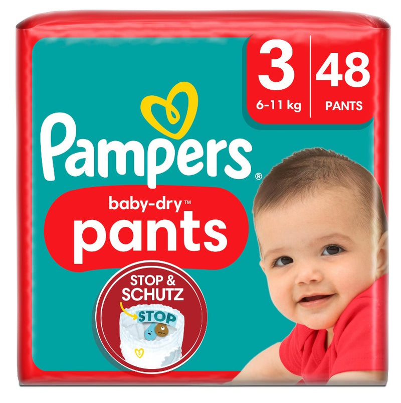 Pampers Windel Baby Dry Windelhosen 48Stück Size 3 (6-11kg)