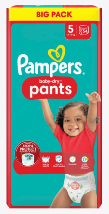 Pampers Pants baby-dry Pants Gr.5 12- 17kg Big Pack 54 Stk.