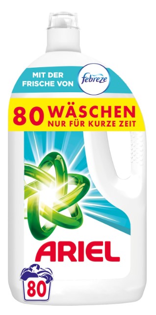 Ariel détergent Liquid Febreze 4L - 80WL