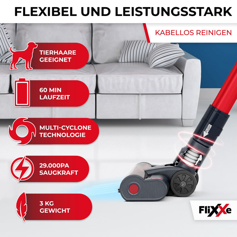 FliXXe Akkustaubsauger T12 Stick Vacs