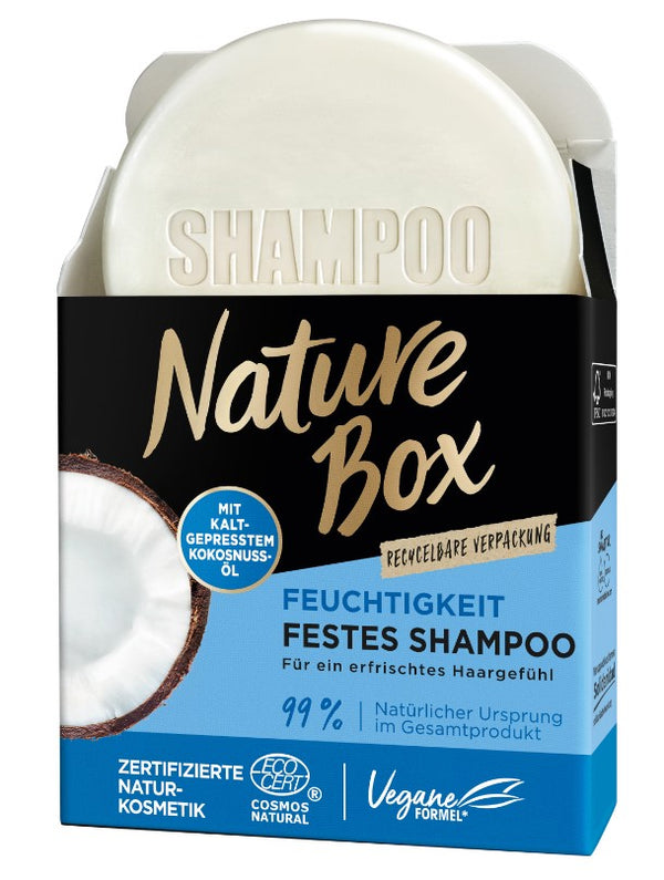 Nature Box Shampoo Huile de noix de coco à l'humidité solide 85g