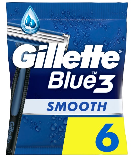 Gillette Razor jetable bleu 3 6 pièces 4 + 2 lisse gratuite