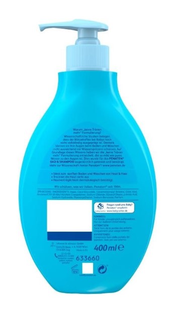 Pinate Bathing mousse 400 ml 2-en-1 pour les bébés cheveux et corps