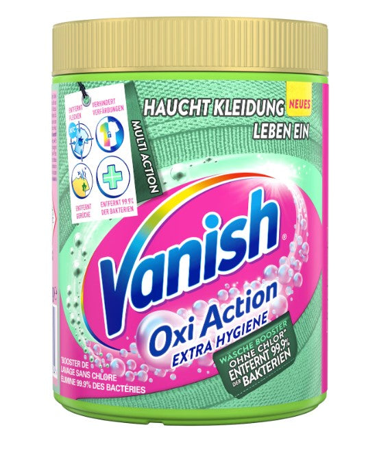 Vanish Waschmittel Oxi Action Pink Extra Hygiene Wäsche Booster Pulver 1kg