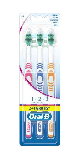 Oral-B Zahbrush 3 pièces 2 + 1 médium de soins classiques gratuits