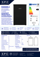 SPC Kühlschrank mit Gefrierfach, KS5508-2, schwarz, 109 L, C-Klasse