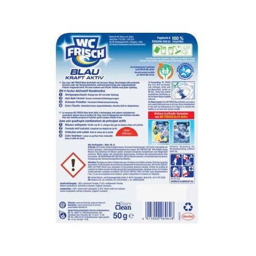 WC Frisch WC-Duftspüler Kraft Aktiv 4x50g Blauspüler Chlor und Ozean Frische