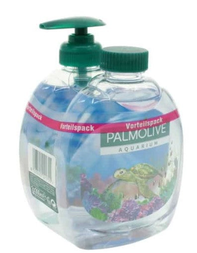 Donneur de palmolive et aquarium de recharge 2x300 ml de savon liquide