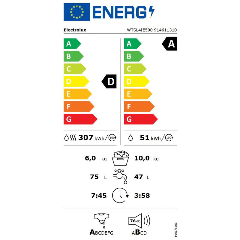 Electrolux Waschtrockner Kombigerät 10/6kg WTSL4IE500